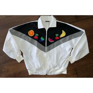 Southern Lady Women's Fruit Theme‎ Zip Up Jacket Windbreaker Size M
